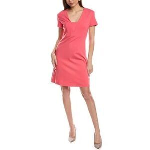BOSS square neck salmon sheath short dress Size 10